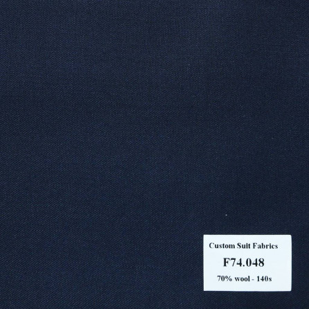 [ Hết hàng ] F74.048 Kevinlli V6 - Vải Suit 70% Wool - Xanh Dương Trơn 